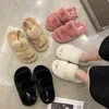 Kış Kadın Kürk Terlik Ev Tam Kürklü Ayakkabı Kabarık Peluş Platformu Topuk Slaytlar Lüks Tasarımcı Rahat Bayanlar 220111