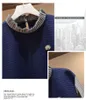 Plus Size Women Autumn 2019 Pleated Stand Collar Plaid Lantern Sleeve Patchwork Loose Casual Ladies Dresses with brooch L-4XL Y1006