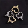 CLASPS HOODS smycken Fyndkomponenter 10st/Lot Alloy Heart Shape Lobster Clasp Key Chain Split för DIY Making Necklace Armband Connec