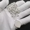 Tendenze della modaCollana in argento da donna Collane a catena con ciondoli classici a forma di cuore Collana di gioielli di marca di lusso