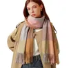 Gebreide katoenen sjaal voor vrouwen 2021 Herfst en winter Warm Kasjmier Tassel Sjaal Plaid Temperament Lange Sjaal