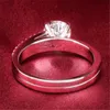 Cluster Rings VS1 F 1CT Genuine 18K White Gold Ring Bonzer 4 Prongs Brand Quality Jewelry Moissanite Diamond Anniversary Women Edwi22