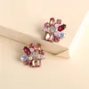 Coréen Vintage Rose Cristal Boucles D'oreilles Pour Les Femmes Brillant Boucles D'oreilles Doux Pendientes Partie Bijoux Accessoires