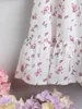 Малыш для девочек Цветочный принт Вольт Рукава Рюэлс Подол появительное платье с сумкой она