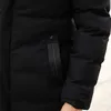 Män Jacka Casual Fashion Mid-Length Trendy Varm och Vindskydd Motorcykel Hooded Cotton-Padded 210910