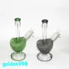 narguilés 9 pouces en forme de coeur verre tuyau d'eau bong tuyaux glace bongs 14,4 mm joint dab plate-forme pétrolière barboteur