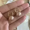 Giovani signore stile retrò in metallo oro in metallo 3 colori perla artificiale fascino orecchino gioielli da donna di lusso
