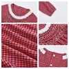 Girl's Dresses Autumn Winter 2021 Girls Dress Long Sleeve O Neck Red Plaid Cute Sweet Baby Vestidos 18M-7T