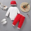 0-12m Alla hjärtans dag Baby Boy Kläder Set Långärmad Brev Romper Byxor Outfits Kostymer 210515