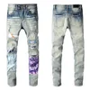 Mens Jeans Designer Jean Man Оптовая торговля Бренд Инновационные Повседневная Индивидуальные Разорванные Устраненные стройные ретро отверстия Скейтборд Прямой Мотоцикл Байкер Джинсовые Джинсовые Брюки