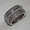 Diwenfu 100 ٪ S925 Lab Moissanite للنساء Men Silver 925 Jewelry Anillos de Bands Box Box Anel195S