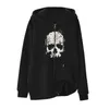 Sweats à capuche pour femmes Sweats Skeleton Skull 3D Print Zip Up Sweat à capuche femme / homme Sweat Hip Hop à manches longues Zipper Jacket Coat Halloween Co