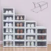 Cabinet Drawer Shoe Box Stackable Home Storage Bins Women Men Foldable Boxes Plastic Boot Flip Z10P1062 211102