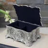 Vintage Small Trinket Sieraden Opbergdoos Rose Flower Gesneden Zinklegering Treasure Organizer Borst Sieraden Organisatie