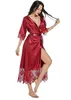 Soft Night Silk Kimono Robe Bathrobe Women Silk Bridesmaid Robes Sexy red Robes Satin Robe Ladies Dressing Gowns 210901