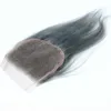 Fechamento de cabelo peruano de cor cinza reto 4quot x 4quot fechamento superior de renda suíça fechamento de cabelo humano 6041704