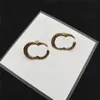 Retro dubbele letter charm oorbellen met stempels Eenvoudige stijl alfabet eardrop voor vrouwen cadeau