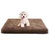 Kennels & Pens Long Plush Pet Beds Cat Mats For Small Medium Large Pets Winter Warm Luxury Square Dog Bed With Zipper Sleeping Mat