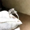 Real 925 sterling silver Created Moissanite drop Rings for Women Eternal engagement Pear shaped cut Diamond ring finger jewelry207Z