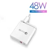 48W väggladdare UK / US / EU-kontakt 30W PD Laddning + 18W QC 3.0 Port Snabbare Adapter Små storlek