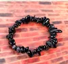 Link Chain Black Tourmaline Stone Chakra Bracelets Natural Crystal Bangle Beaded Charm Jewelry For Women Trum22