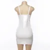 Casual Kleider Frauen Sexy Sling Einfache Feste Leder Wetlook Nachtclub Bodycon Damen Schlank Party Kurze Mini Kleid