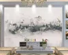 Papier peint personnalisé Modern brouillard forêt fluide flying oiseau 3D salon chambre noir et blanc papier peint 3D
