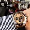 Relógios masculinos de alta qualidade Relógios mecânicos automáticos com mostrador dourado Moda esportes pulseira de borracha Relógios de pulso Montre