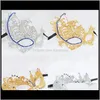 Masques Fournitures de fête Accueil Gardenlace Incrusté de diamants Night Club Masque pour les yeux sexy Mascarade Danse Halloween Maskdot Cérémonie d'ouverture Dot Naissance