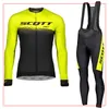 2021 SCOTT Team Atmungsaktive Radtrikot Trägerhose Anzug Männer Langarm MTB Fahrrad Outfits Rennrad Kleidung Sport Uniform Y21032602