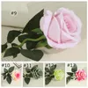 Pojedynczy Faux Velvet Rose Długie łodygi i zielony urlop Sztuczne kwiaty Stół Wedding Hotel Decoration Gift RRD12730