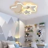 Kinderkamer led plafondlicht moderne studie verlichting armaturen creatieve witte roze pentagram plafondlampen