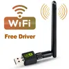 USB WiFi 어댑터 안테나 Wi Fi 어댑터 카드 2.4G 802.11 이더넷 동글 MT7601 PC 데스크탑 노트북 용 무료 드라이버