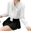 Kadınlar Gevşek Gömlek Bluzlar Bahar Kadınsı Bluz En Uzun Kollu Casual Beyaz Sarı Turn-down Yaka OL Blusas Y Camisas 210520