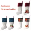 Sublimation Plaid Christmas Dames Witte Candy Sokken Santa Claus Gift Bag Xmas Tree Ornament Festival Supplies voor kinderen
