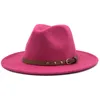 Män Kvinnor Ull Jazz Cap Black / White Girl Wide Brim Simple Top Hat Panama Solid Felt Fedoras Hat