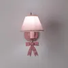 Lâmpada de parede decoração casamento bowknot princesa sala rosa curva menina menina crianças quarto bedside criança iluminação