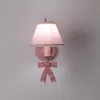 Vägglampa bröllop dekoration bowknot prinsessa rum rosa båge ljus flicka barn sovrum sängside kid belysning