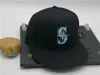 2021 Seattle Fitted Caps Mode Brief S Größe Hüte Baseball Caps Erwachsene Flache Spitze Für Männer Frauen Voll Geschlossen blau Farbe