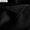 Zevity Femmes Casual Forage Gland Noir Sweats Femme De Base O Cou Sequin Tricoté Hoodies Chic Pull Tops H530 210603