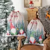Sac taille joyeux Noël cordon sac dessin animé Stanta imprimer enfants bonbons cadeau sacs décor à la maison