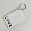 Sublimation Keychain LOVE mom daddy Key Chain Creative DIY Gift Party Favor Blank MDF Custom Keyrings7315181