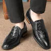 Oxford Business men Black Shoes genuine Leather Suit Men Italian Formal Dress shoes Sapato Social Masculino Mariage daa
