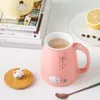 newCartoon Ceramics Cat Mug With Lid and Spoon Coffee Milk Tea Mugs Breakfast Cup Drinkware Novelty Gifts sea ship EWE6018