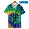 Man Summer Baseball Jersey Buttons T-shirts 3D Printed Streetwear Tees Shirts Hip Hop Clothes Good Quality 015