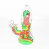 hookahs Colorful Eye pipes design silicone spoon pipe pyrex bubbler thick hand glass tube for Smoking water Bong