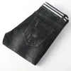 European Style Mens Jeans Casual Beauty Women Print Men Denim Trousers Black Slim Pencil Pants