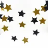 Gold schwarz 2M Star DIY Glitter Papier Garland Hängende Abschluss Party Dekoration String Vorhang für Hochzeitsbedarf 5 cm