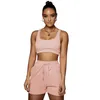 New Women jogger suits Plus size 2X Summer tracksuits solid sportswear outfits sleeveless T shirt tank top+shorts two piece set running clothes 5175