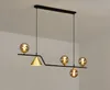 Lampes noires de Style nordique lustre pour salon salle à manger cuisine ampoule en verre Led plafond suspension décoration intérieure